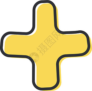 加号或十字符号 手绘加十字标志与孤立在白色背景上的孟菲斯符号 矢量图医疗标识按钮药店网络插图墨水刷子创造力帮助背景图片
