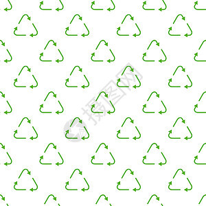 绿色回收三角无缝模式 回收再循环模式符号向量 世界环境日海报图片
