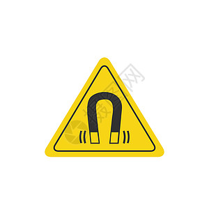 安全标签 ISO W006  强磁场 LB0095 在白色背景上孤立的股票矢量图金属警报警告交通起搏器横幅危险冒险贴纸风险图片