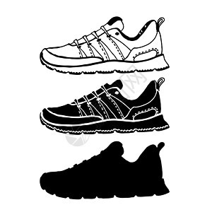 运行动机图 体育排版运动鞋创造力手绘插图艺术锻炼运动员赛跑者标签衬衫背景图片