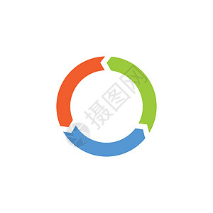 图表的矢量圆圈箭头 图表演示文稿和图表的模板 具有三个选项部分步骤或流程的业务概念图片