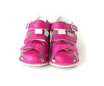 给孩子们的明粉粉色凉鞋童年儿童婴儿白色橡皮鞋类女孩图片