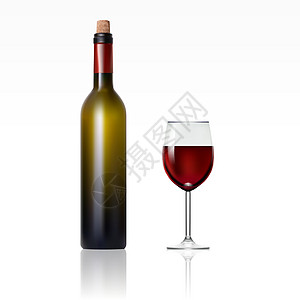 瓶装红酒和玻璃空白产品液体白色藤蔓派对酒厂酒精庆典瓶子图片
