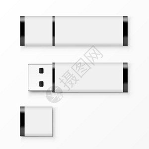 用于广告品牌和企业标识的白色 USB 闪存驱动器模板公司推广记忆贮存闪光物品磁盘塑料身份办公室图片