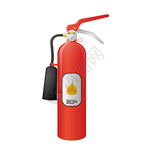 红色灭火器 在白色背景隔绝的灭火器 实际的 向量危险汽油火焰工具插图制作人帮助情况燃料安全图片