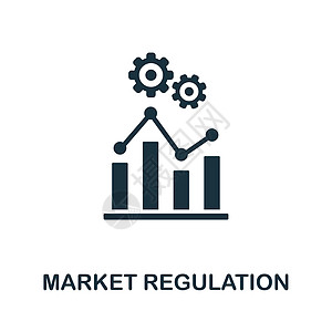 市场监管图标 市场经济收藏中的单色标志 网页设计信息图表和 mor 的创意市场监管图标说明图片