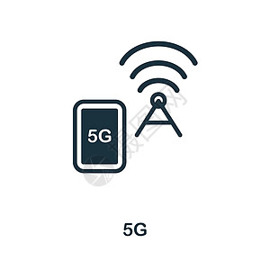 5G 图标 来自技术收藏的单色标志 用于网页设计信息图表和 mor 的创意 5G 图标插图图片