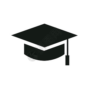 学术帽或灰浆板图标 带流苏的毕业帽 它制作图案矢量仪式学士智慧学习研究生庆典学校大学成就衣服图片