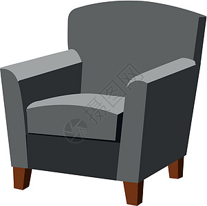 灰色扶手椅 在白色背景上孤立的矢量图图片