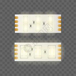燃烧的 LED 灯带 特写 LED 灯带特写 现实矢量活力丝带宏观芯片电气技术磁带灯泡家具力量图片