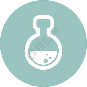 烧瓶平面图标 医学载体测试反射治疗科学诊所化学品药品生物学管子物质图片