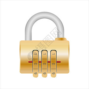有代码的挂锁 用于门保险箱和手提箱的挂锁 平面样式 向量金属数字宏观技术插图红色钥匙开锁白色安全图片