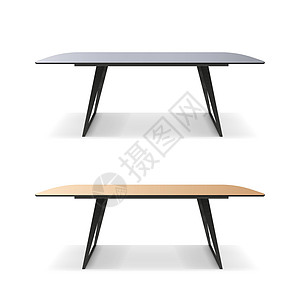 简单的桌子孤立在白色背景上的阁楼风格表 一张带有木质表面和黑色金属框架的桌子 向量凳子家具椅子餐厅长椅装饰办公室学校木头风格插画