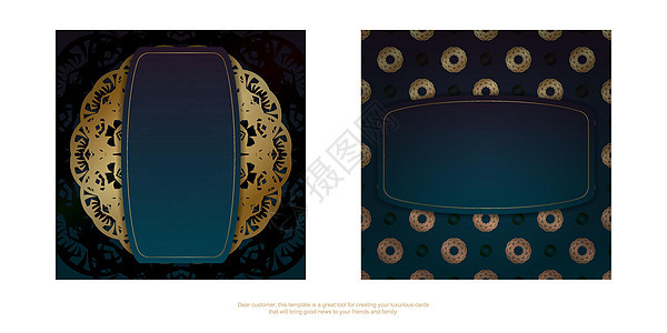 使用印度金饰品的蓝色梯度宣传册模板 供设计之用横幅帆布技术墙纸坡度艺术金属网络插图卡片图片