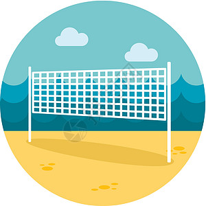 排球网沙滩运动平板图标徽章质量闲暇截击海滩团队游戏图片
