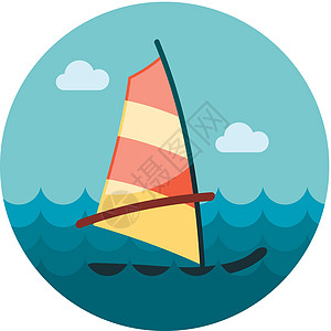 棋盘风浪图图标 夏季 假期木板海洋运动帆板风帆海滩插图冲浪者冲浪冲浪板图片