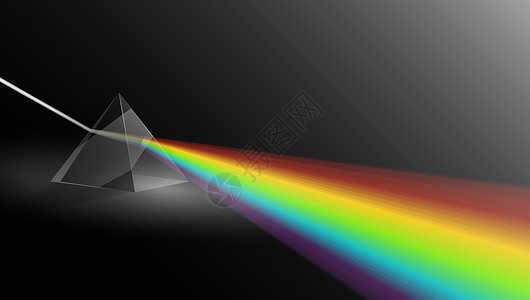 通过三角棱镜的光 物理插图模板科学玻璃实验室光谱测试波浪金字塔橙子彩虹反射图片