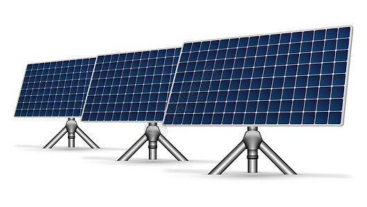 白色隔离的简单太阳能电池板技术发电机资源回收活力环境金融蓝色创新电气图片
