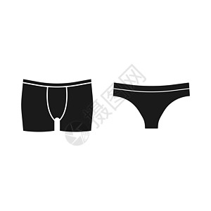 男的 女的内衣图标 矢量插图 平板设计网络女性女士比基尼按钮白色内裤纺织品男人丁字裤图片
