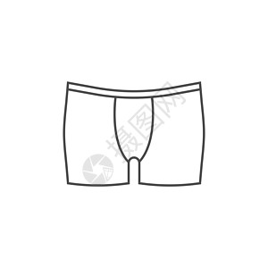 男内衣图标 矢量插图 平板设计外貌树干衣服绘画内裤白色按钮衣柜衬衫短裤图片