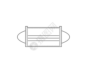 医疗面具 病人图标 矢量说明 平面设计中风手术呼吸疾病牙医牙科女性外科灰尘面具图片