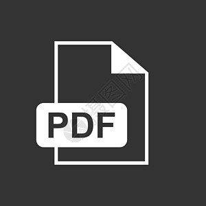 PDF 下载矢量图标 商业营销互联网概念的简单平面象形图 黑色背景上的矢量图按钮格式正方形网站插图空白电脑网页圆形界面图片