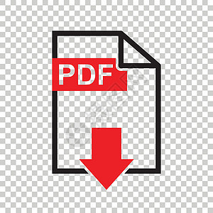 PDF 下载矢量图标 商业营销互联网概念的简单平面象形图 孤立背景上的矢量图解横幅床单电脑文档正方形夹子网页指针艺术红色图片