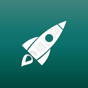 火箭矢量象形文字图标 商业营销互联网概念的简单平面象形图 网站设计或移动应用程序的创业启动概念飞船航班人造卫星科学卡通片速度行星图片