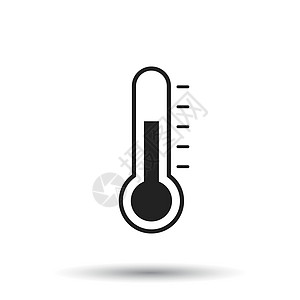 温度计图标 在白色背景上孤立的目标平面矢量图控制摄氏度冻结季节指标工具天气仪表诊断温度图片
