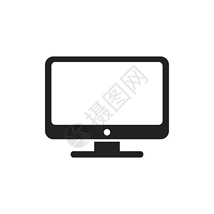 计算机矢量图 监视器平面图标 电视符号小样框架办公室商业电子展示插图黑色液体笔记本图片
