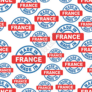 在法国无缝图案背景图标 平面矢量图 法国标志符号模式图片