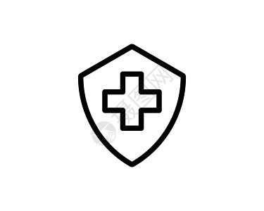 盾牌保护医疗交叉黑色图标设计 医学保健标志 矢量图图片