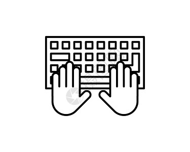 手在键盘矢量图标上打字的意思是计算机编程图片