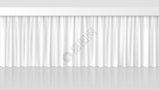 白色干净的窗帘背景为您的设计反射演讲演出入口推介会仪式天鹅绒阴影纺织品娱乐图片