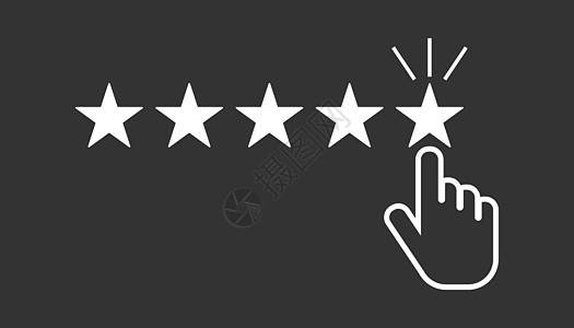客户评论评级用户反馈概念矢量图标 黑色背景上的平面插图网站排行卓越产品消费者工人服务批判评论家忠诚图片
