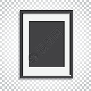 孤立背景上的逼真相框 图片框架矢量图 简单的商业概念象形图身份艺术横幅阴影文件夹卡片照片寄宿生广告海报图片