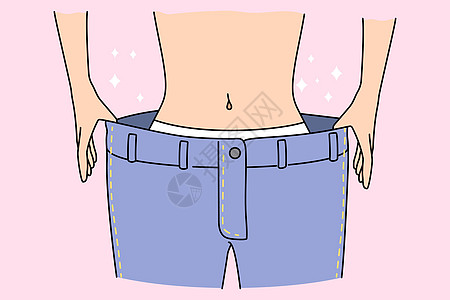 减肥后让苗条的女人穿上裤子图片