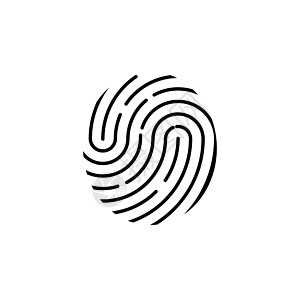 识别符号 指纹图标 矢量插图 平面设计圆圈手指白色生物迷宫螺旋打印技术圆形线圈图片
