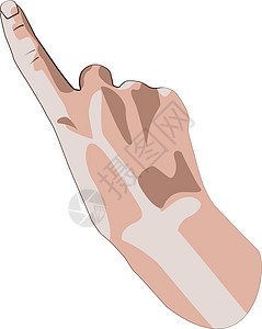 女人用手触摸虚拟屏幕或指着白色背景上孤立的东西 矢量图药片手势界面皮肤插图拇指协议按钮男人女性图片