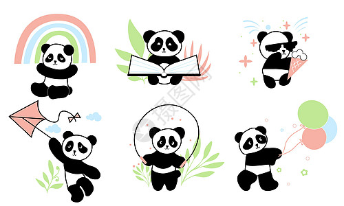 熊猫宝宝简单的贴纸高清图片
