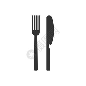 烹饪图标 刀叉勺符号 平板设计 矢量图解餐厅按钮早餐桌子工具餐具用餐厨房咖啡店白色背景图片