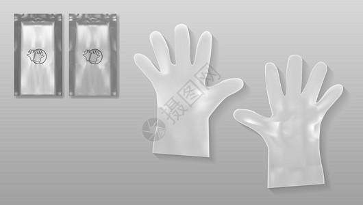 医用或化妆品用带包装一次性透明塑料手套图片