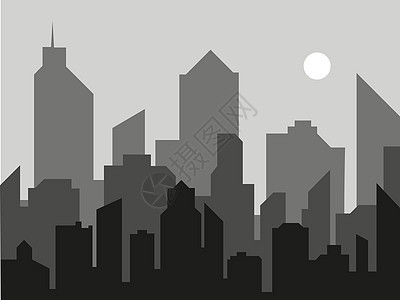 现代城市景观矢量背景 城市天际线矢量图 城市景观黑色 silhouett图片