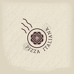 Pizzzeria 病媒标识模板盘子餐厅美食贴纸厨房食物横幅国家标签插图背景图片