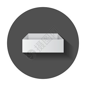 白色纸板包装盒 矢量图和长长的影子灰色电子广告包装黑色公司塑料标签网络艺术品图片