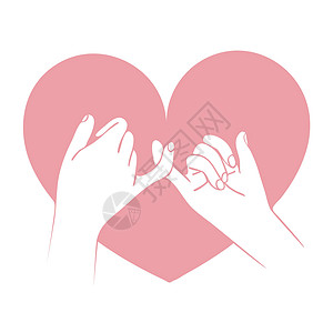 承诺用心脏形状的手标志图片