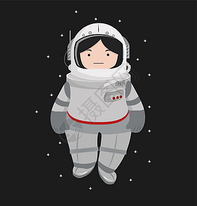 空间中的太空人头盔小女孩图片