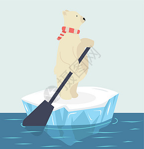 冰面上的北极熊濒危栖息地卡通片气候动物园旅行横幅荒野插图气候变化图片
