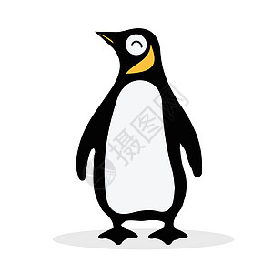 可爱企鹅漫画图标孤立图片