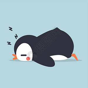 企鹅小睡眠涂鸦漫画图片
